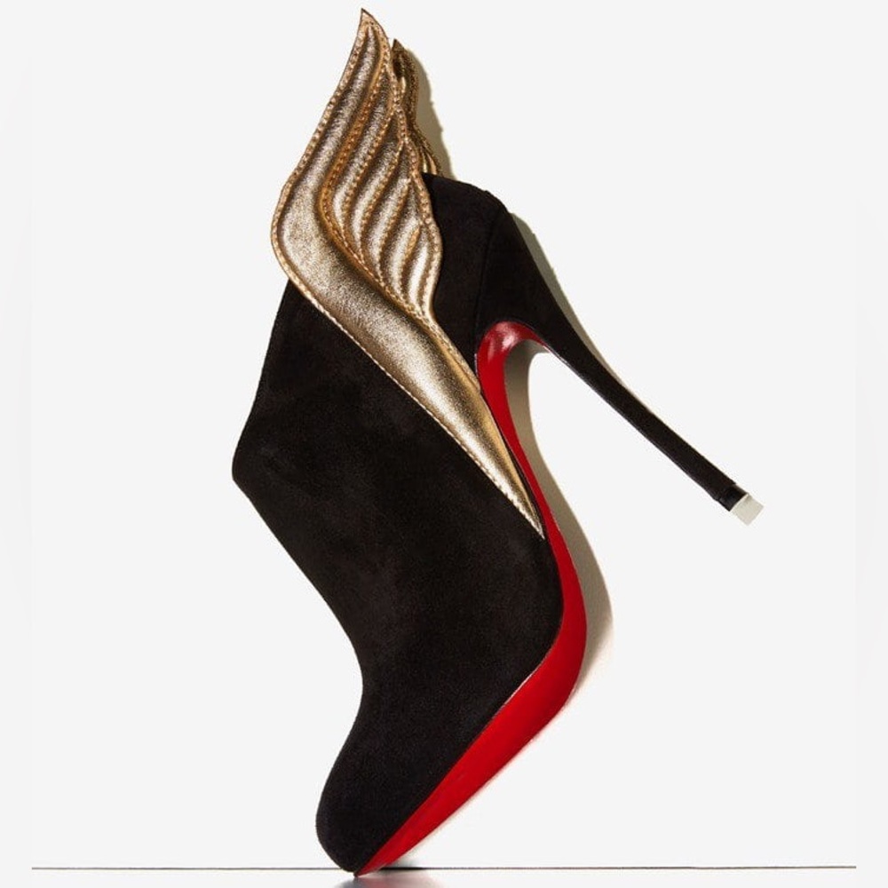 Christian Louboutin Mercura Suede Leather Boots with Wings, US Size 9 (CL 39.5) - Picture 4 of 16